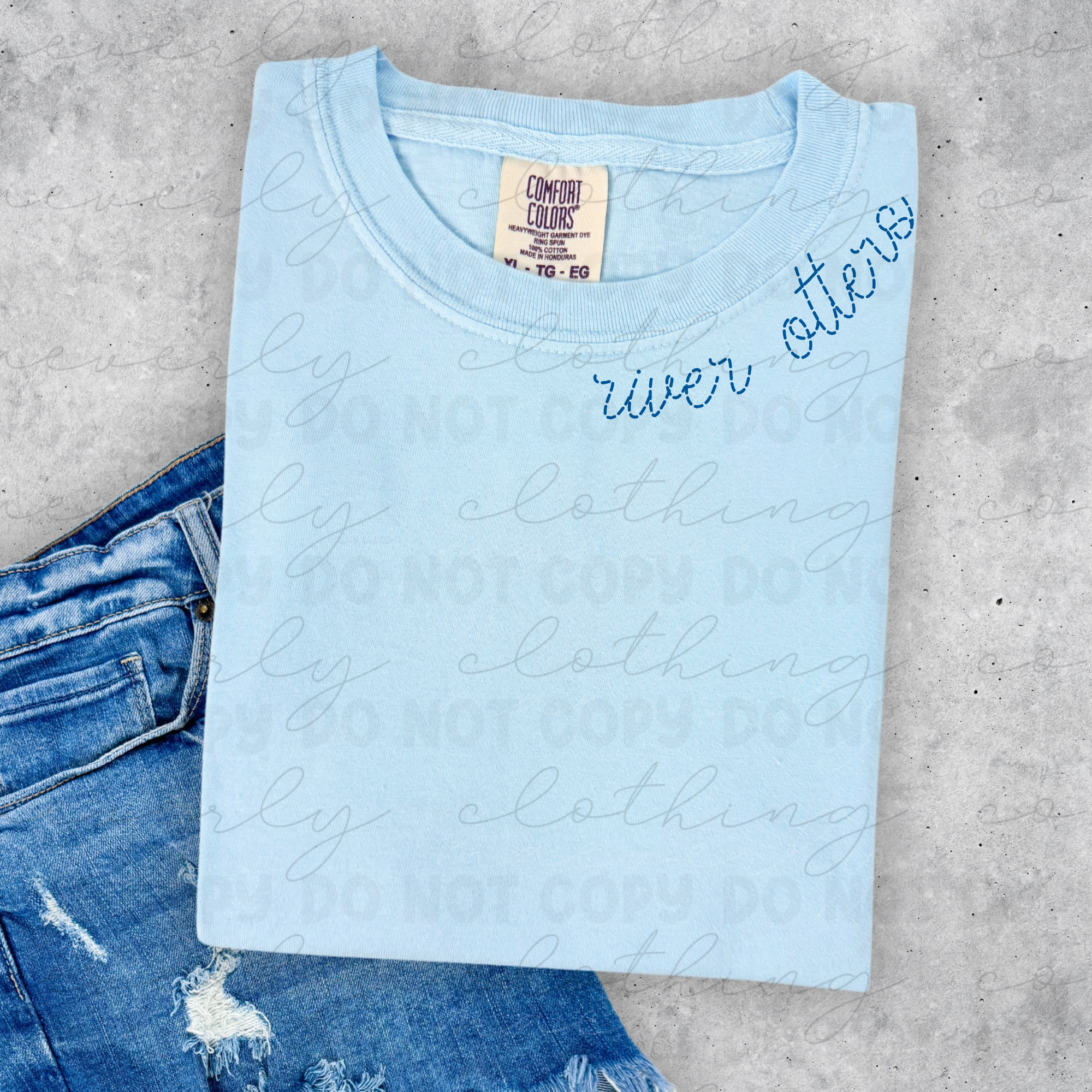 Faux Stitched Graphic || Mark Twain River Otters