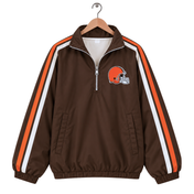 The Varsity Club Quarter Zip - Cleveland Browns - Longline Stripes [ETA 5-6.5 weeks]