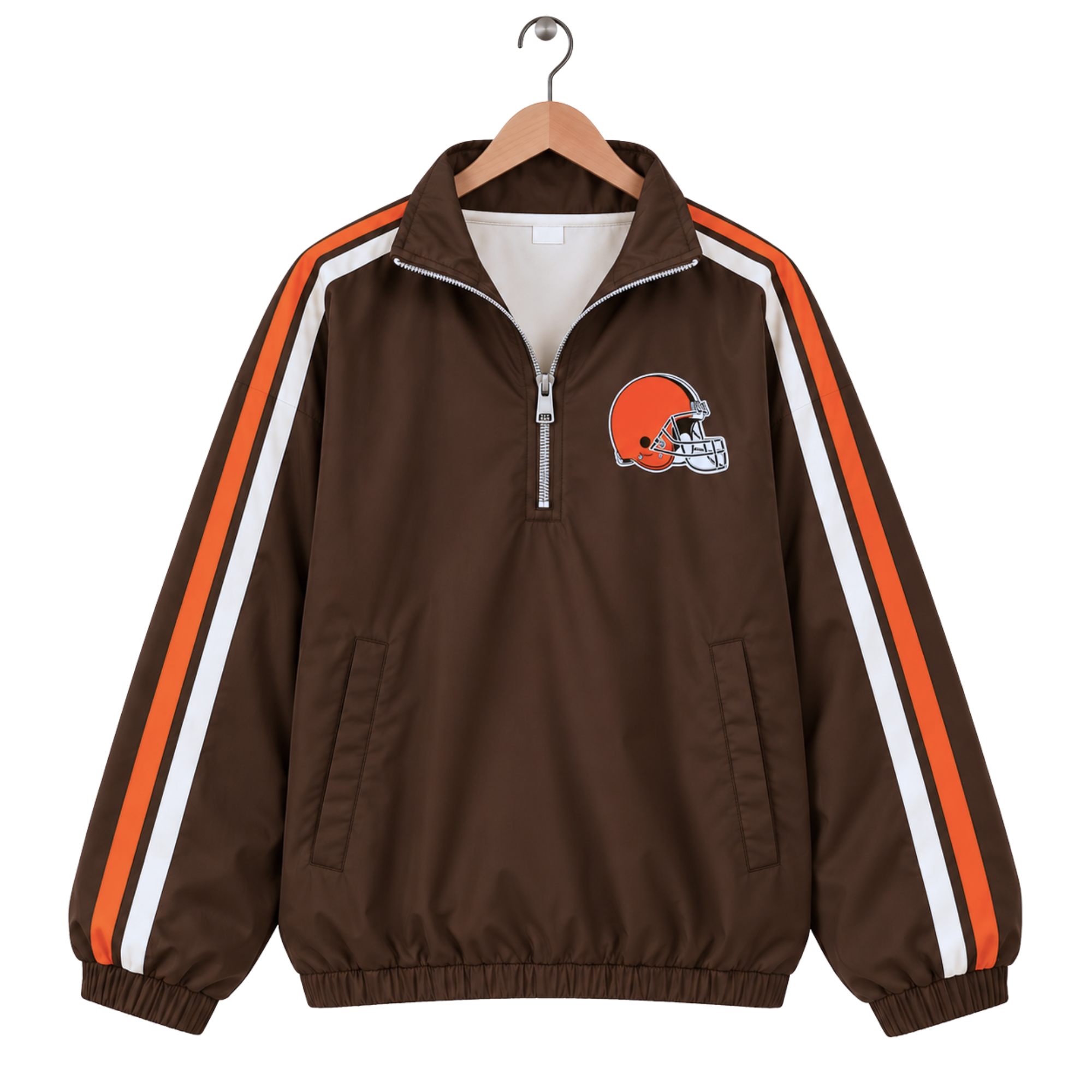 The Varsity Club Quarter Zip - Cleveland Browns - Longline Stripes [ETA 5-6.5 weeks]