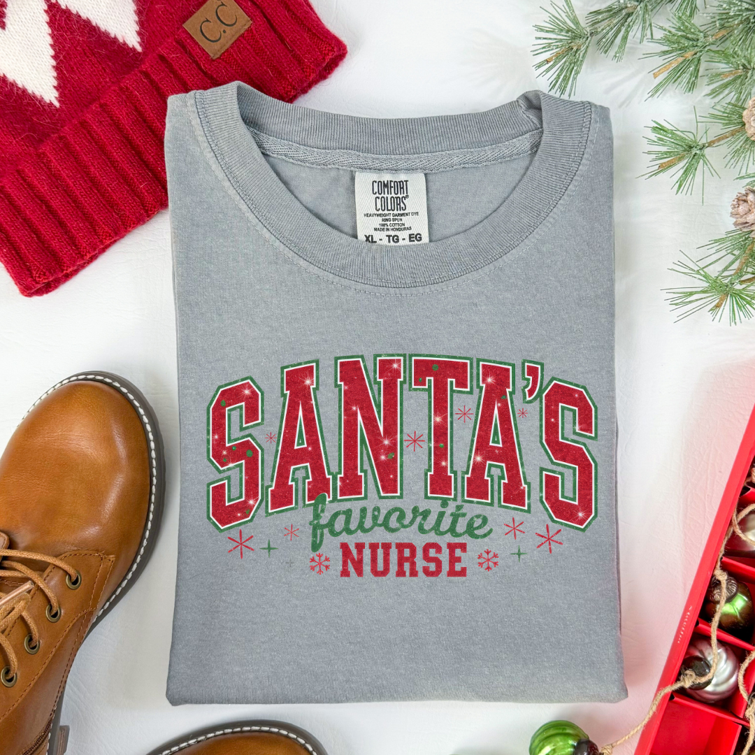 Santa's Favorite Nurse Tee/Crewneck