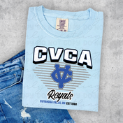 CVCA Royals Striped Spirit Varsity Tee/Crewneck