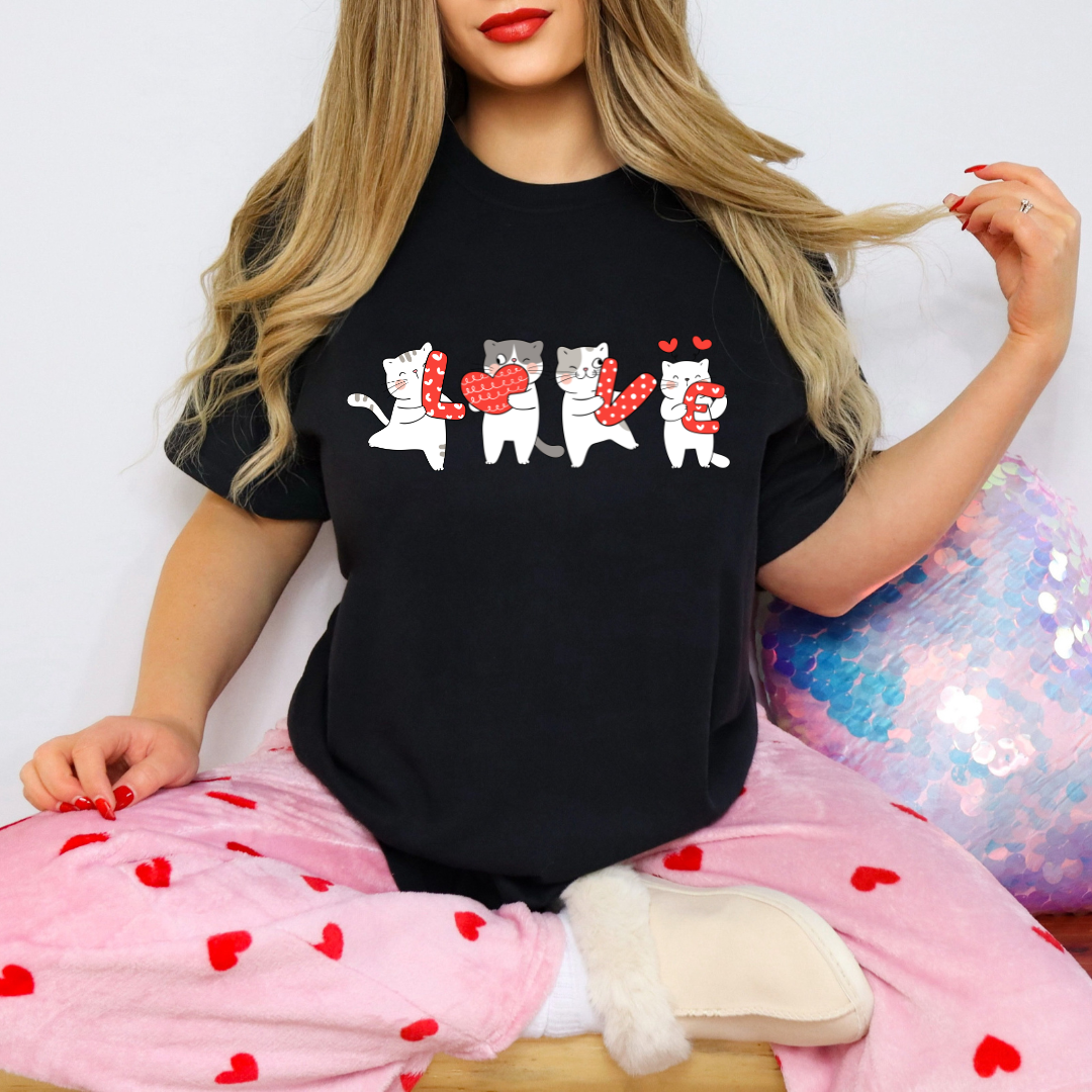 Cat Love Valentine Tee/Crewneck