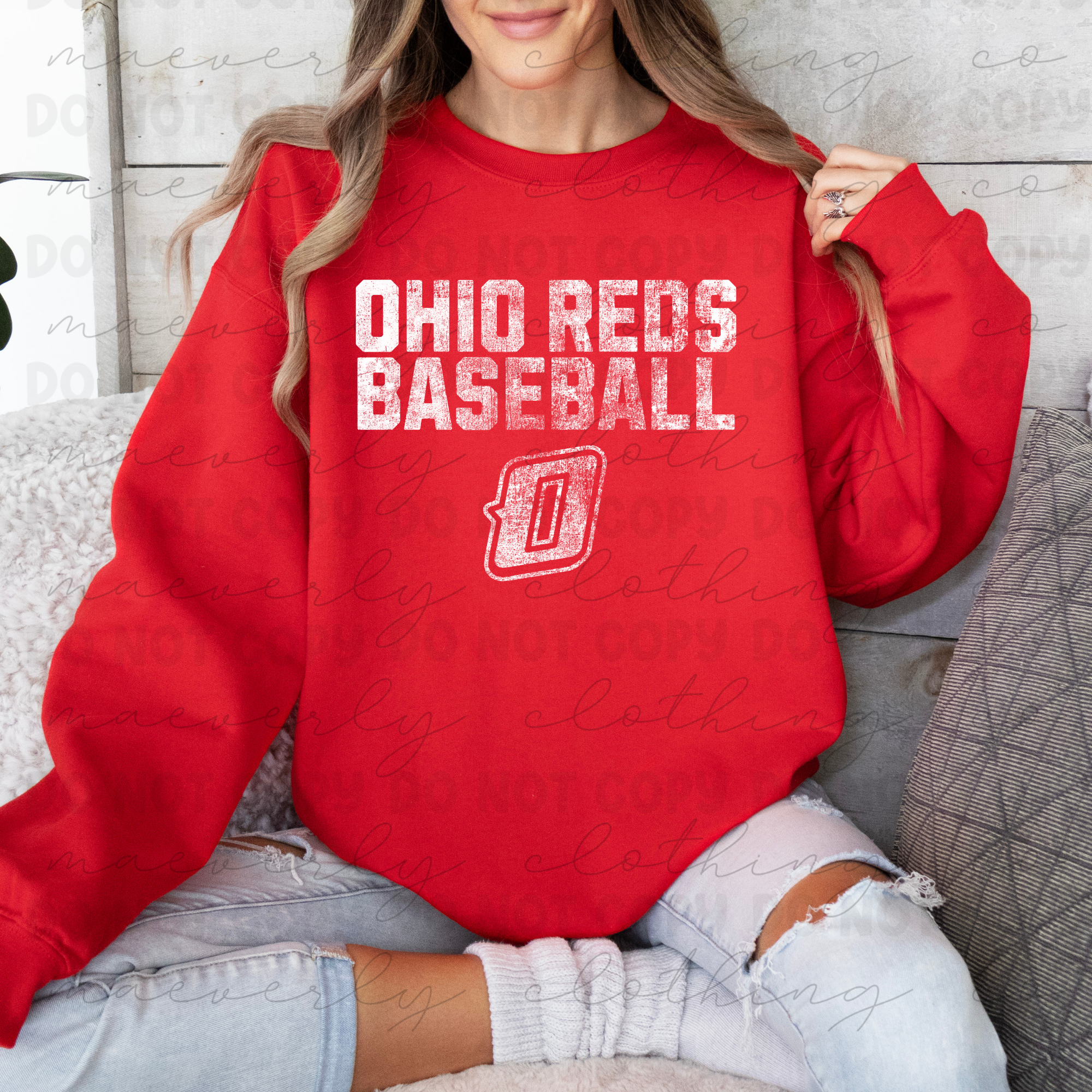 Ohio Reds Monotoned Distressed Team Graphic
