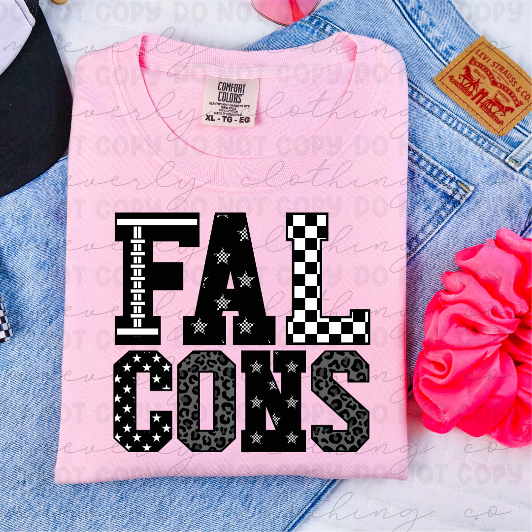 Field Falcons Pink Out Block Letters Tee/Crewneck