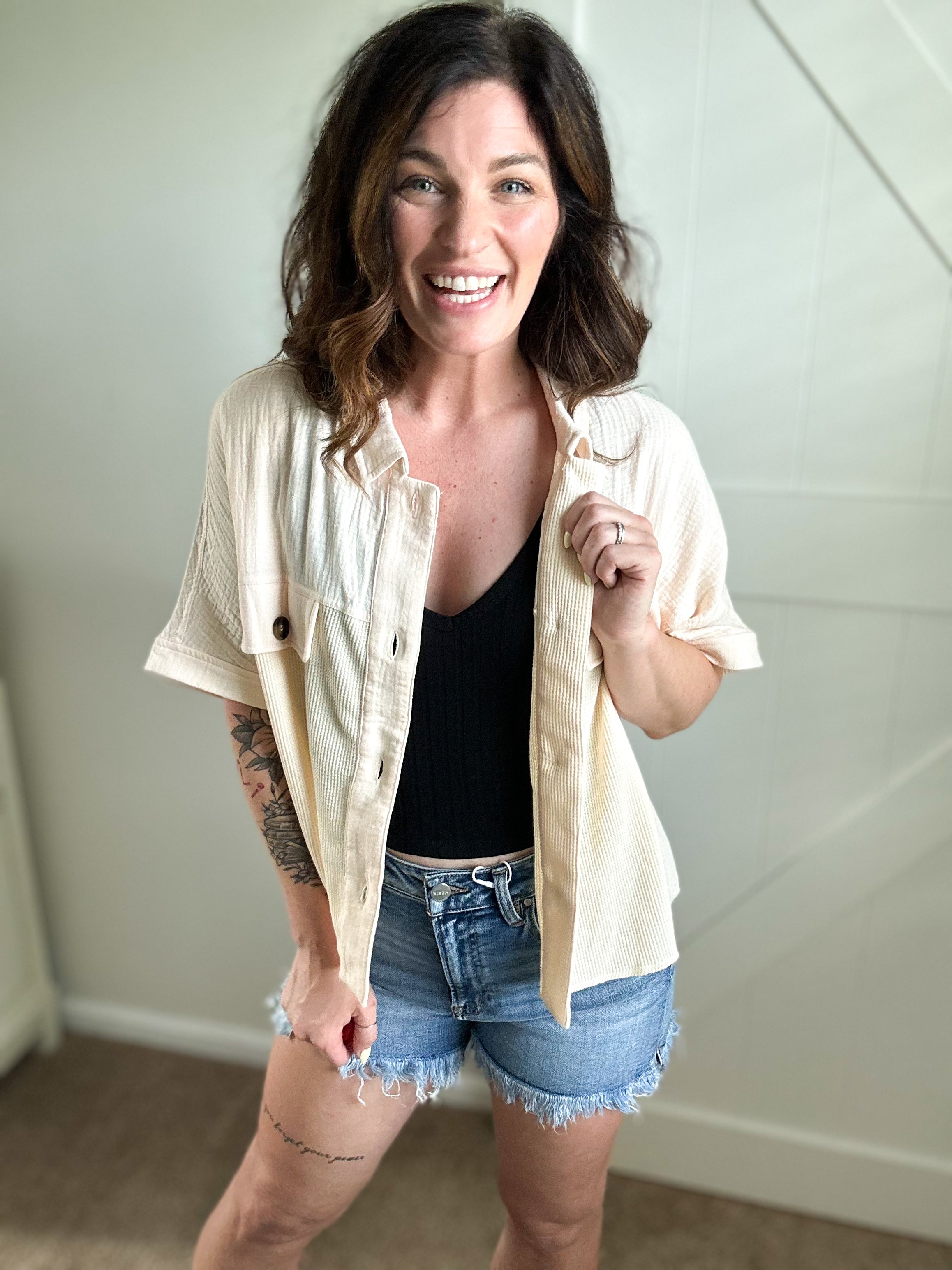 Peachy Keen Button-Up Top PREORDER