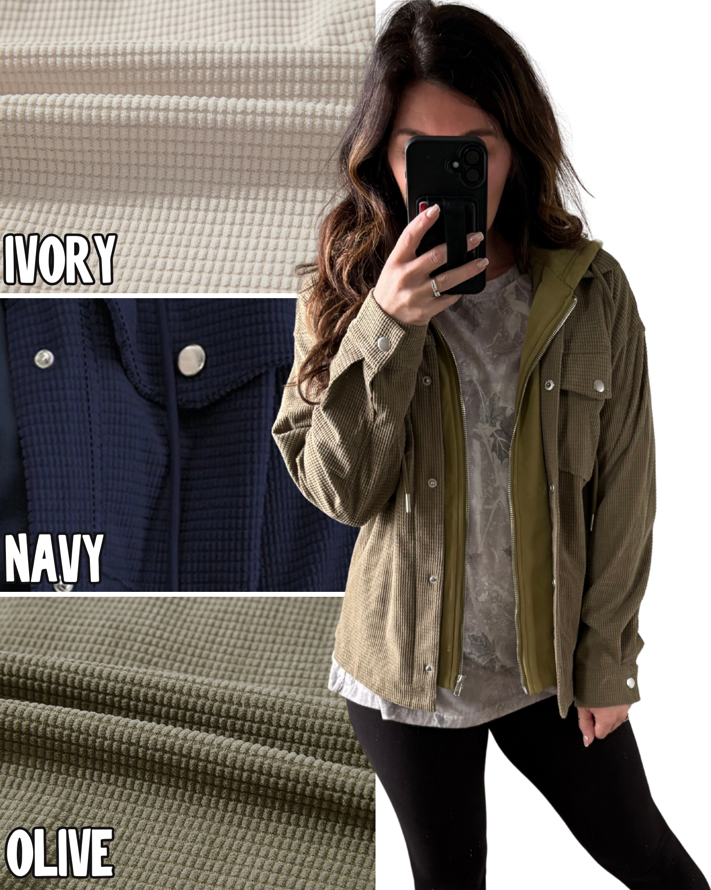 Cozy Grid Zip-Up Hoodie Jacket PREORDER