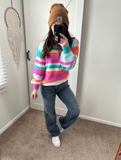 Sunset Bliss Striped Sweater - PREORDER