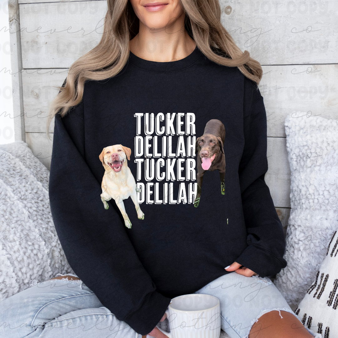 Stacked Names Custom Pet Tee/Crewneck