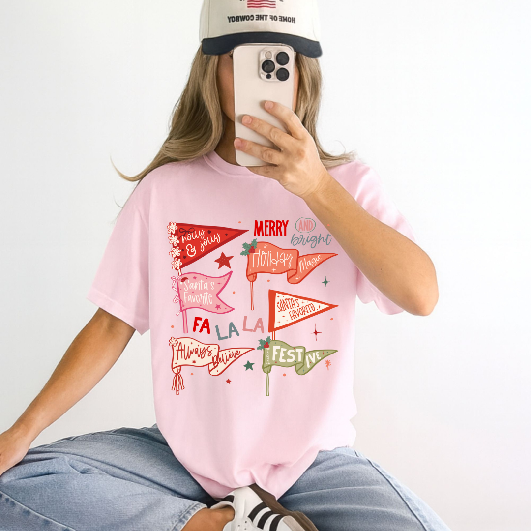 Christmas Pennants Tee/Crewneck
