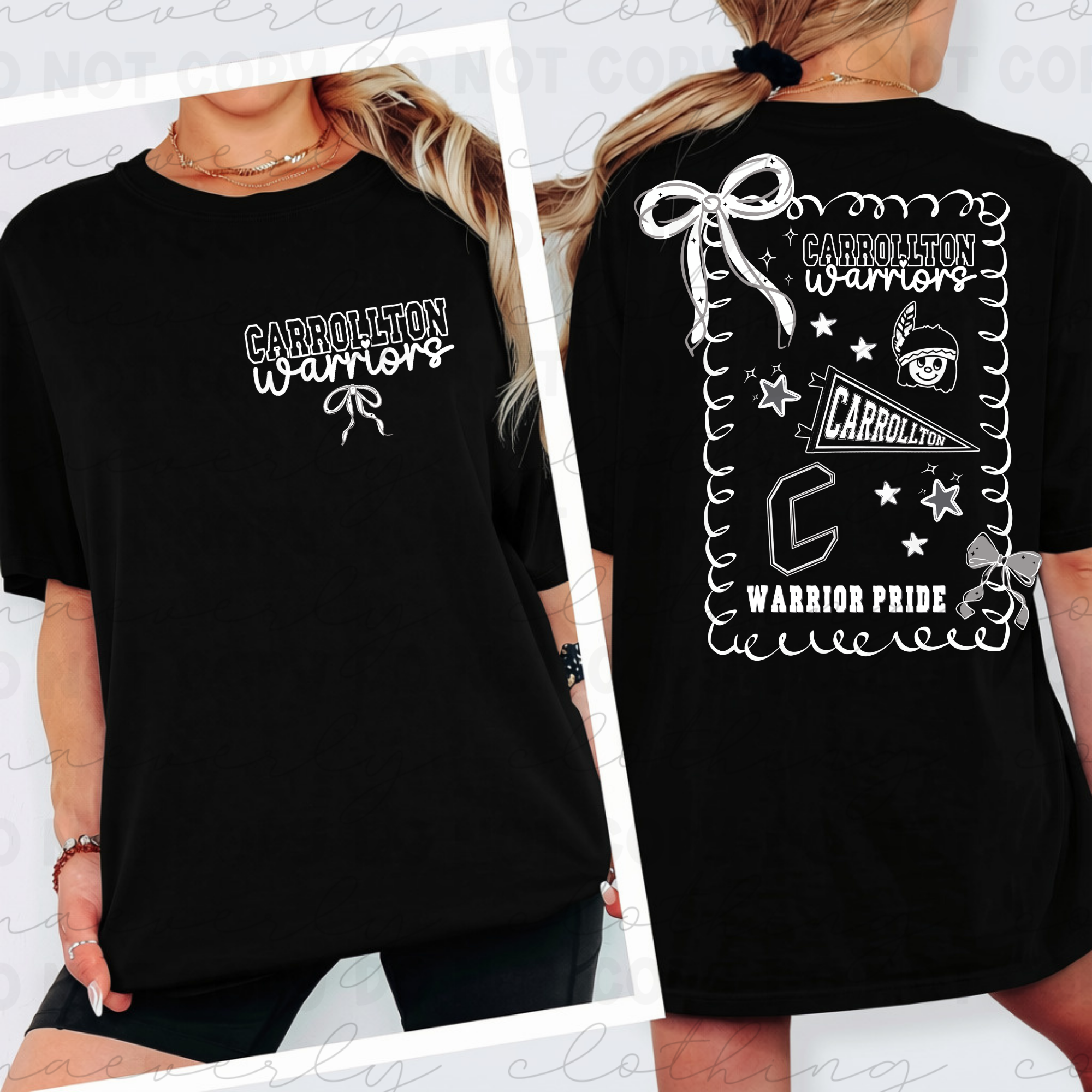 Carrollton Warriors Coquette Spirit Wear Graphic