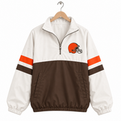 The Varsity Club Quarter Zip - Cleveland Browns -  Colorblock and Double Stripe [ETA 5-6.5 weeks]