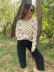 All Checkered Out Sweater in Four Colors - PREORDER