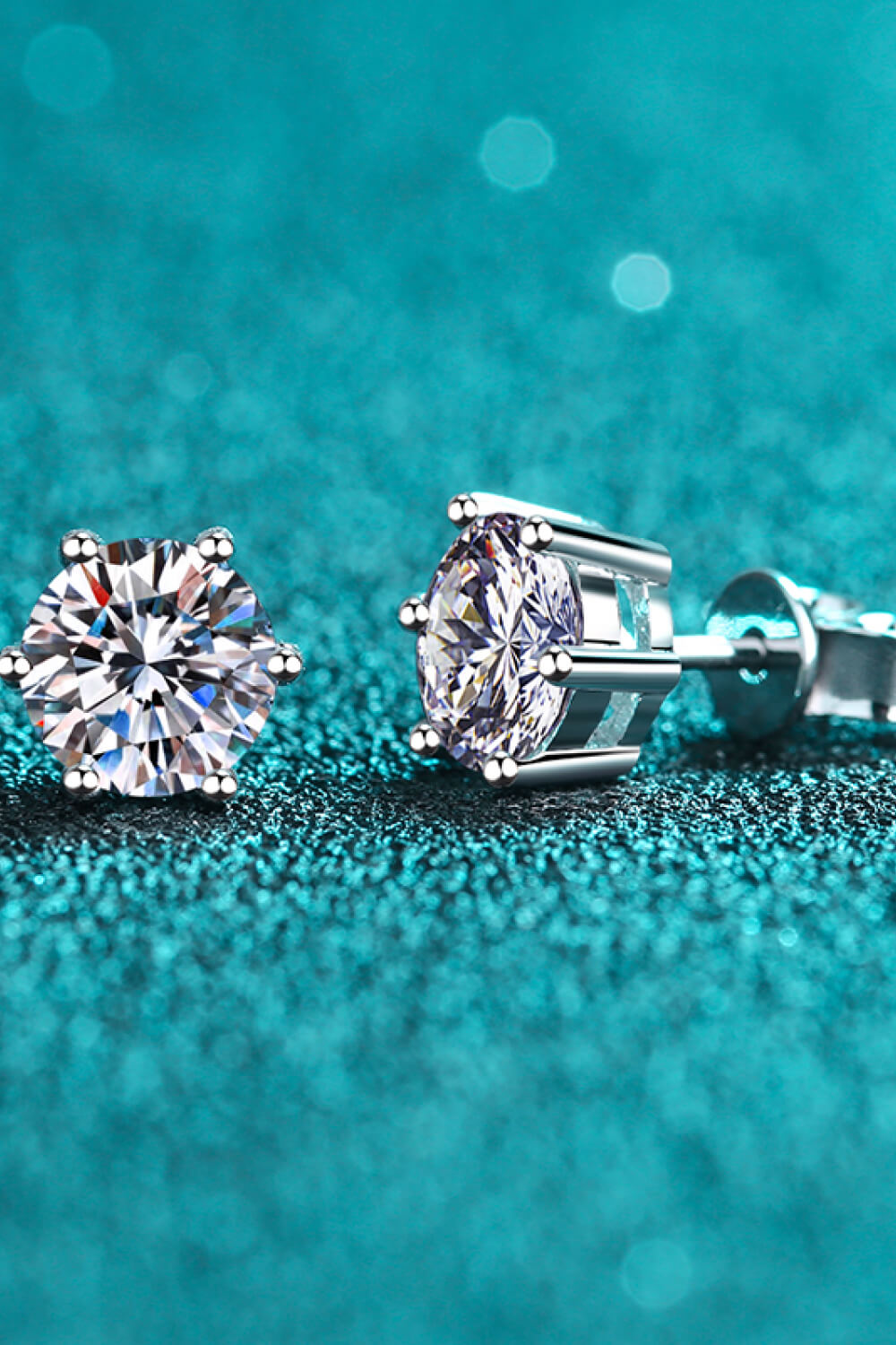 2 Carat Total Moissanite Stud Earrings