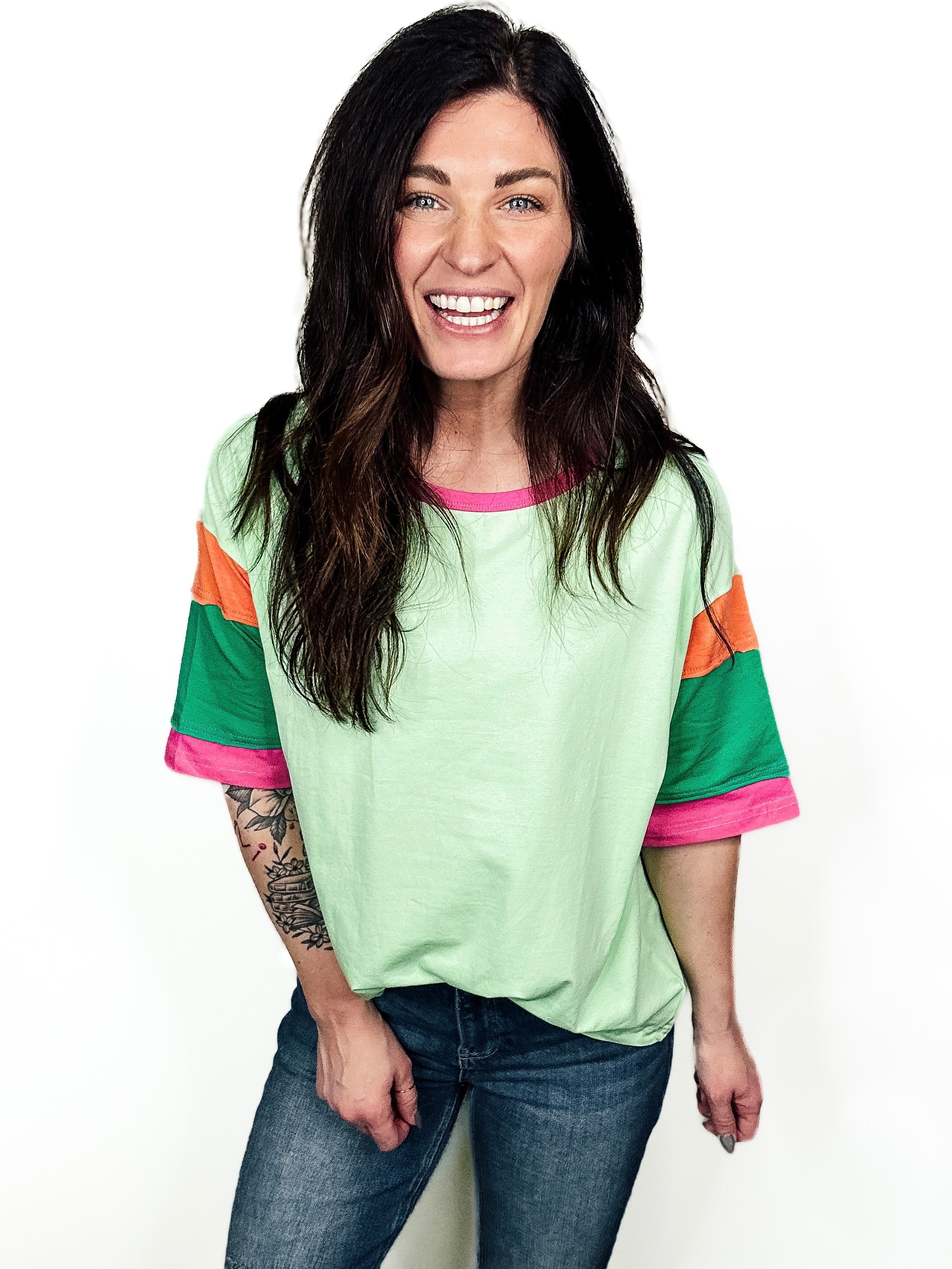 Vibrant Vibes Colorblock Tee - PREORDER