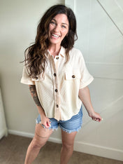 Peachy Keen Button-Up Top PREORDER
