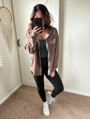 Plaid Mix Waffle Hooded Top PREORDER