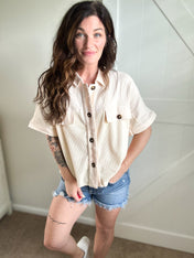 Peachy Keen Button-Up Top PREORDER