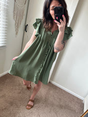 The Easy Does It Ruffle Sleeve Dress Preorder