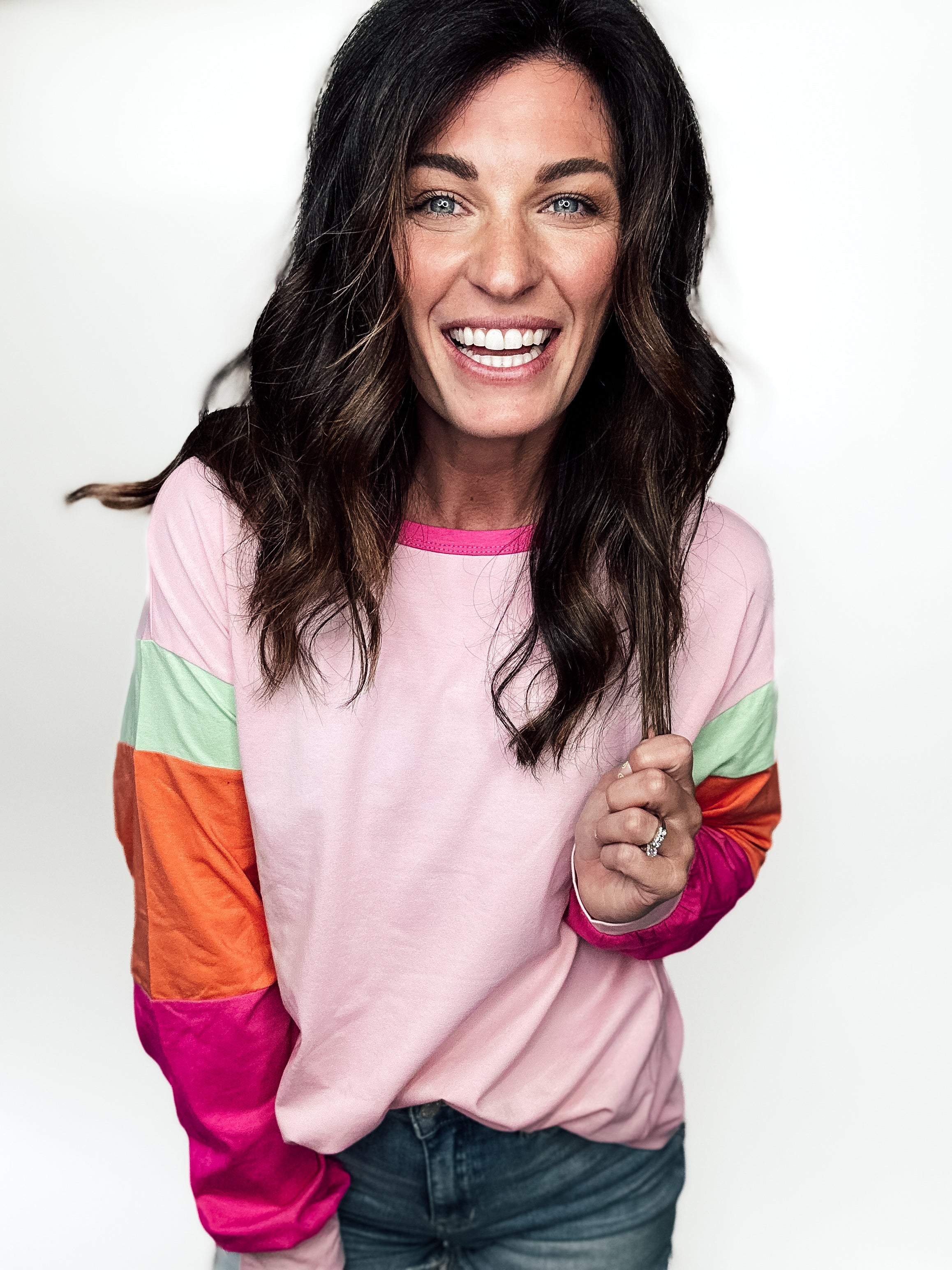 Bright Days Color Block Long Sleeve Top - PREORDER