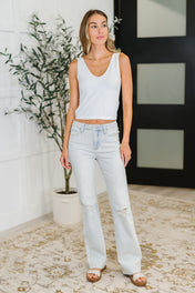 Alyse Mid Rise Destroy & Fray Hem Bootcut