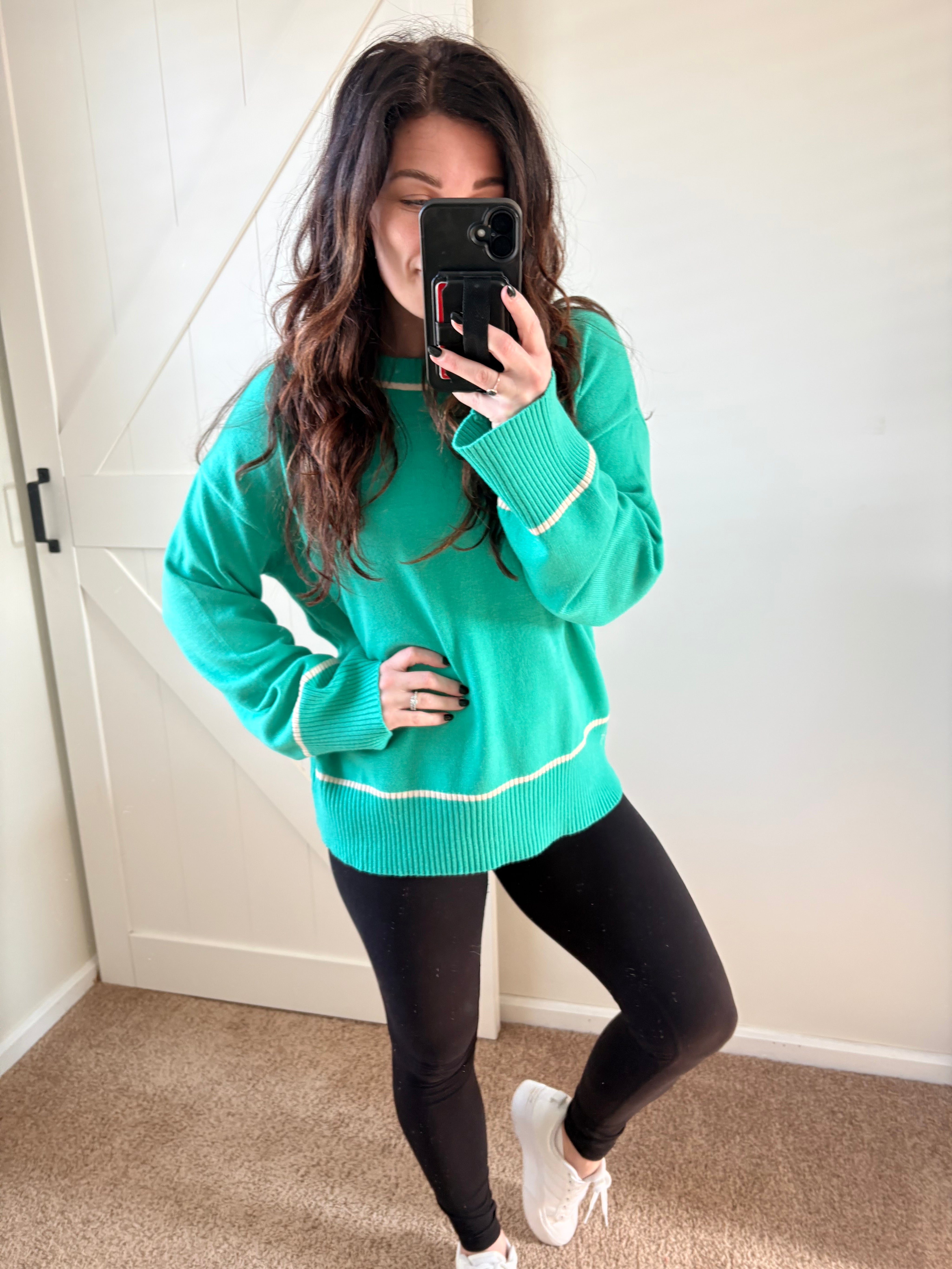 Contrast Trim Knit Sweater PREORDER