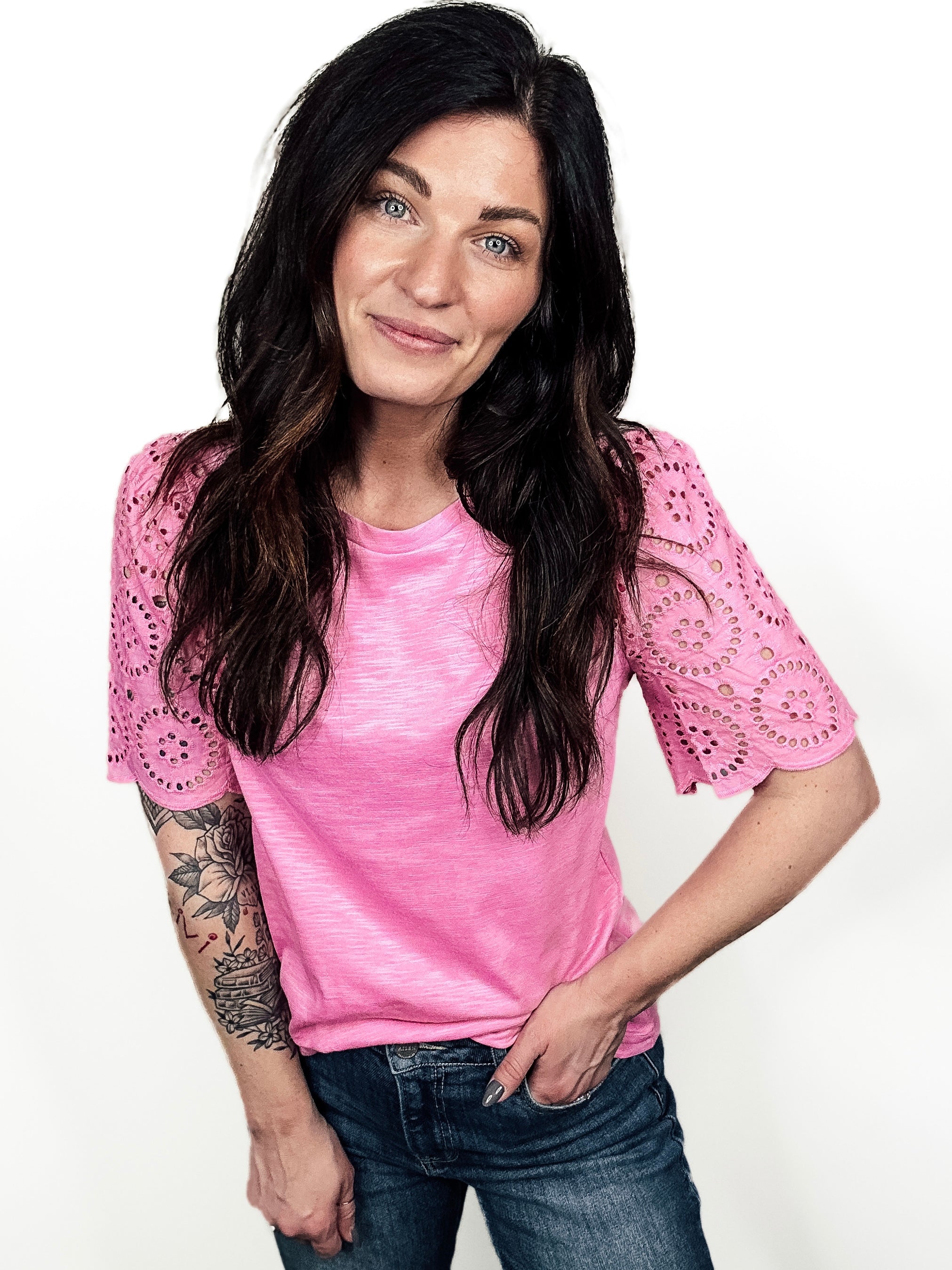 Breeze & Bloom Eyelet Tee - PREORDER