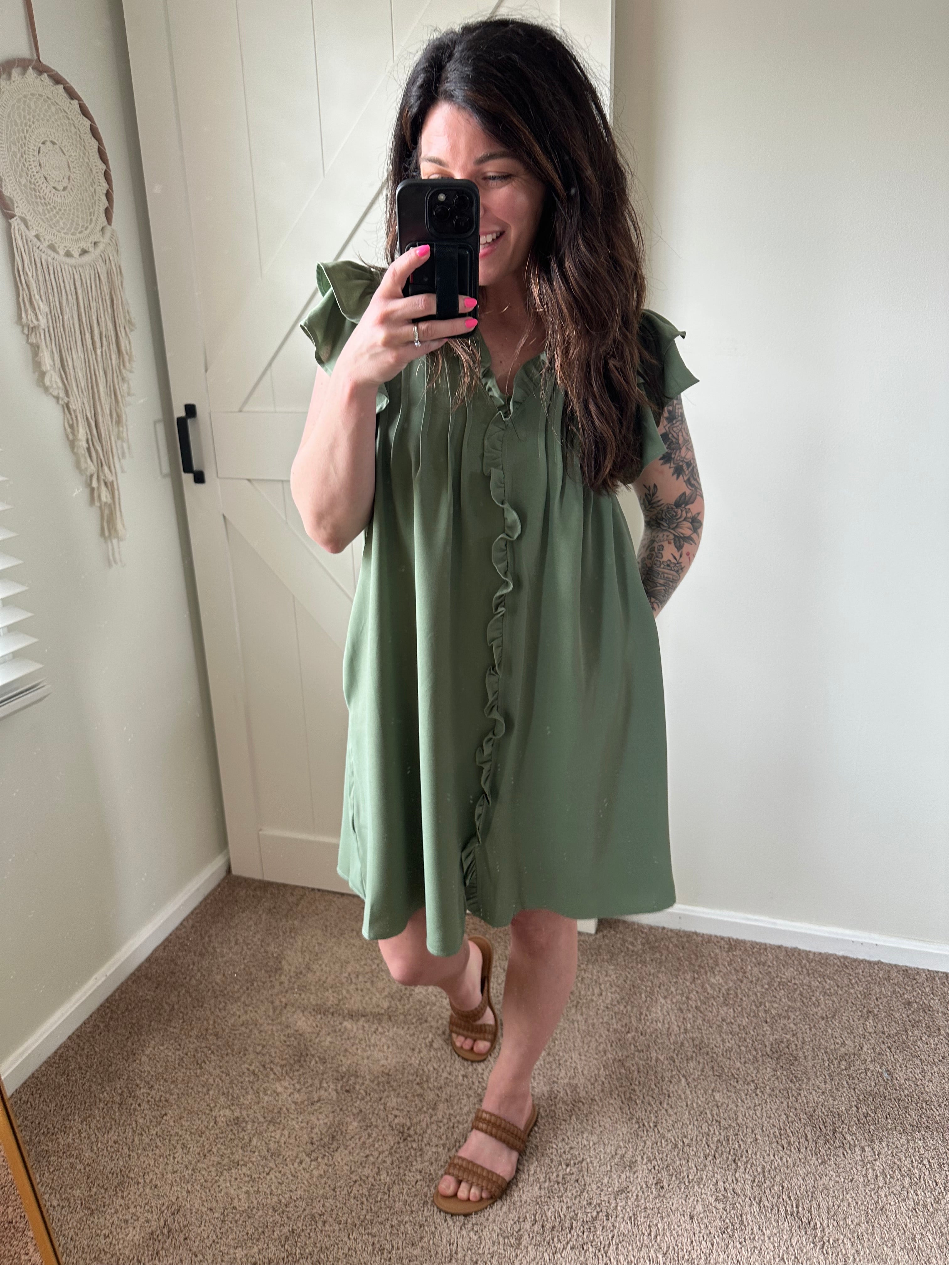 The Easy Does It Ruffle Sleeve Dress Preorder