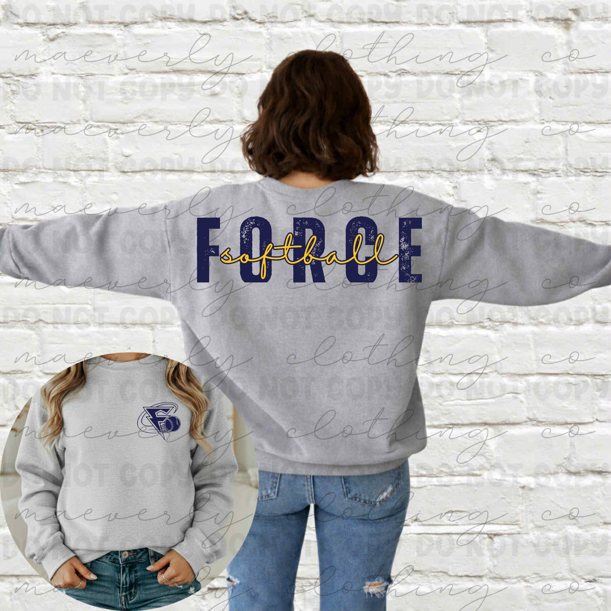 Force Softball Custom Back Crewneck Preorder