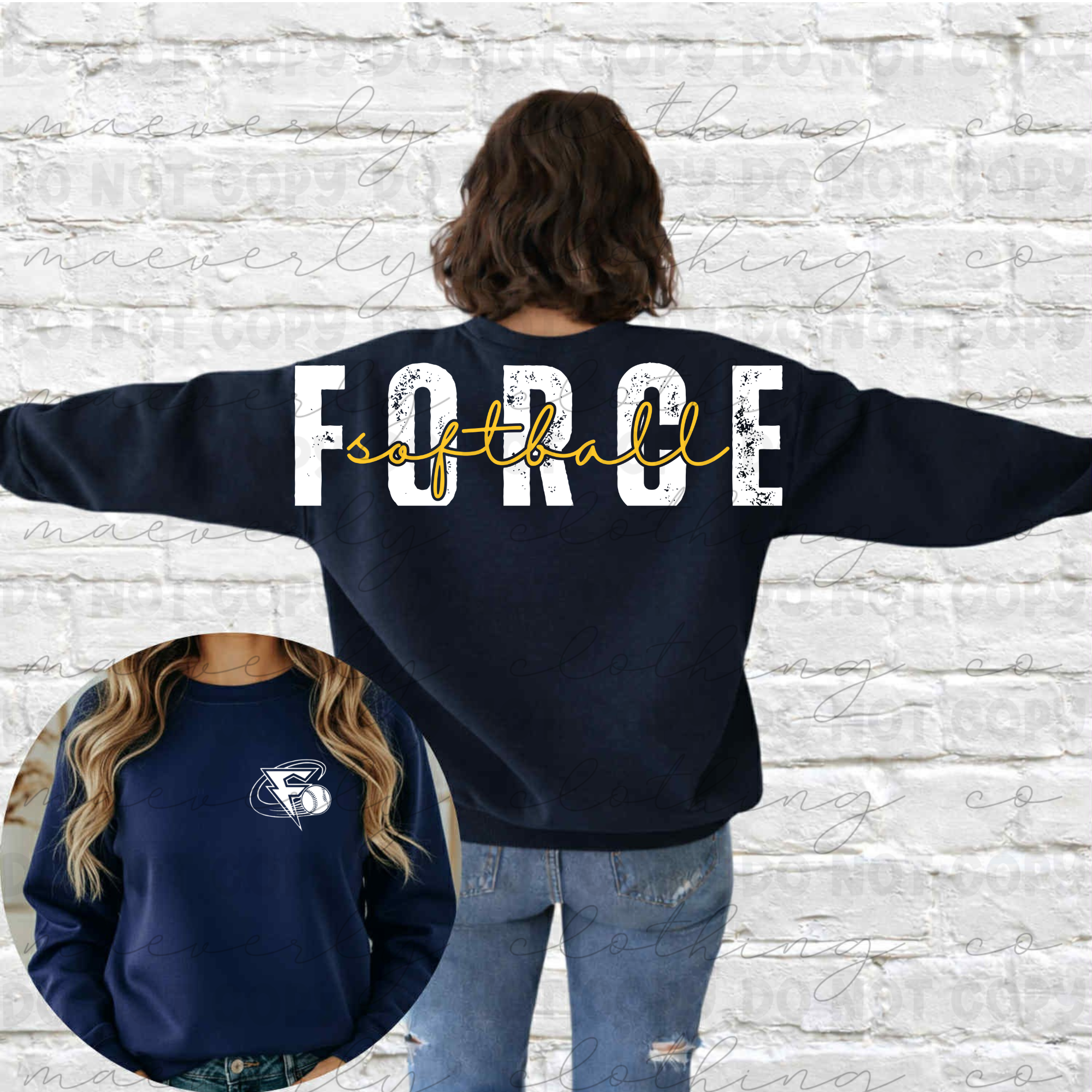 Force Softball Custom Back Crewneck Preorder