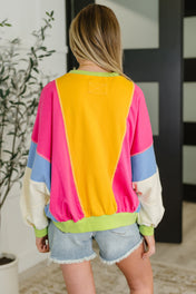 Blockbuster Color Block Pullover in Bright