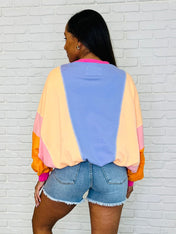 Blockbuster Color Block Pullover in Muted