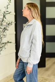 Bonbon Delight Half Zip Pullover in Grey