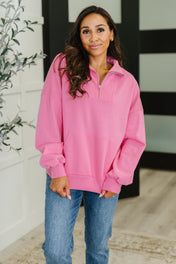 Bonbon Delight Half Zip Pullover in Pink