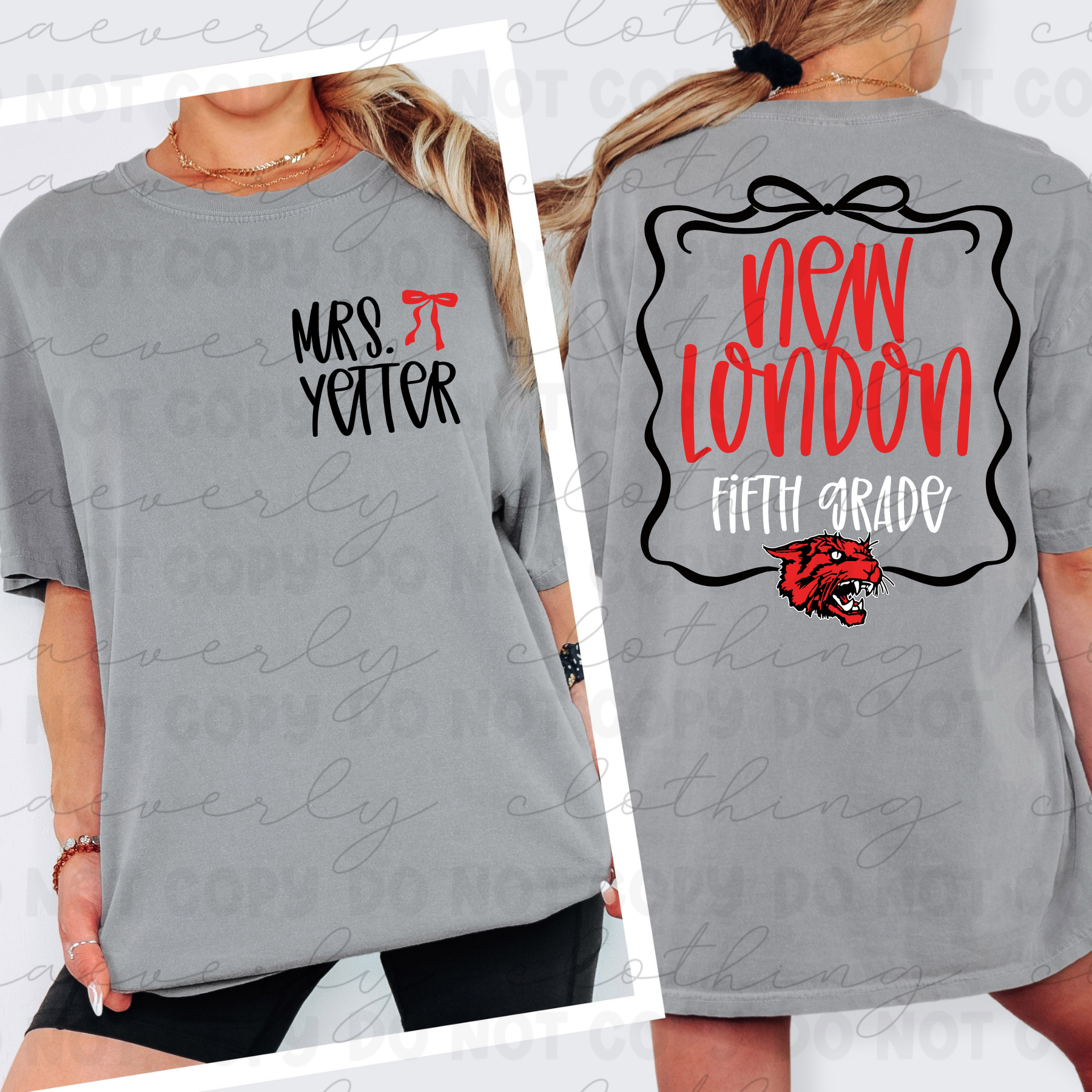 Custom New London Teacher Coquette Graphic