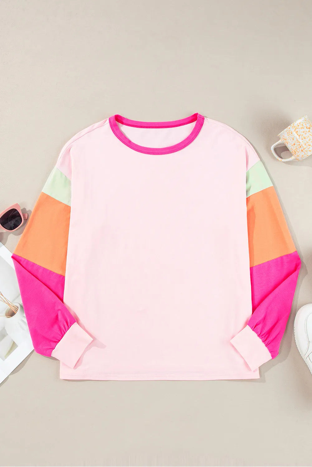 Bright Days Color Block Long Sleeve Top - PREORDER