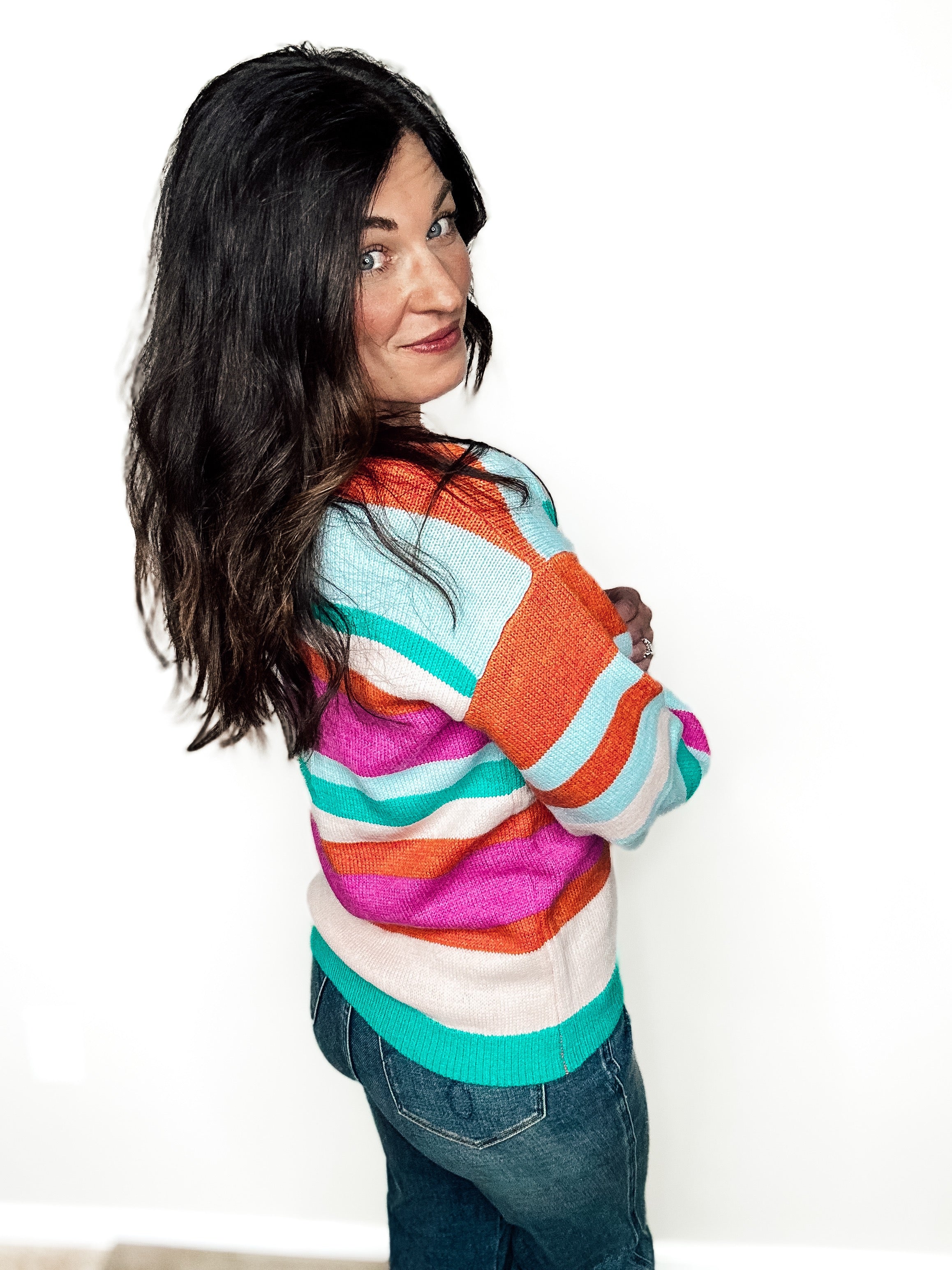 Sunset Bliss Striped Sweater - PREORDER