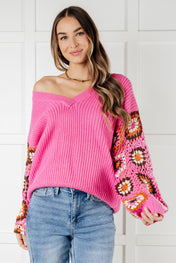 Can't Stop this Feeling V-Neck Knit Sweater