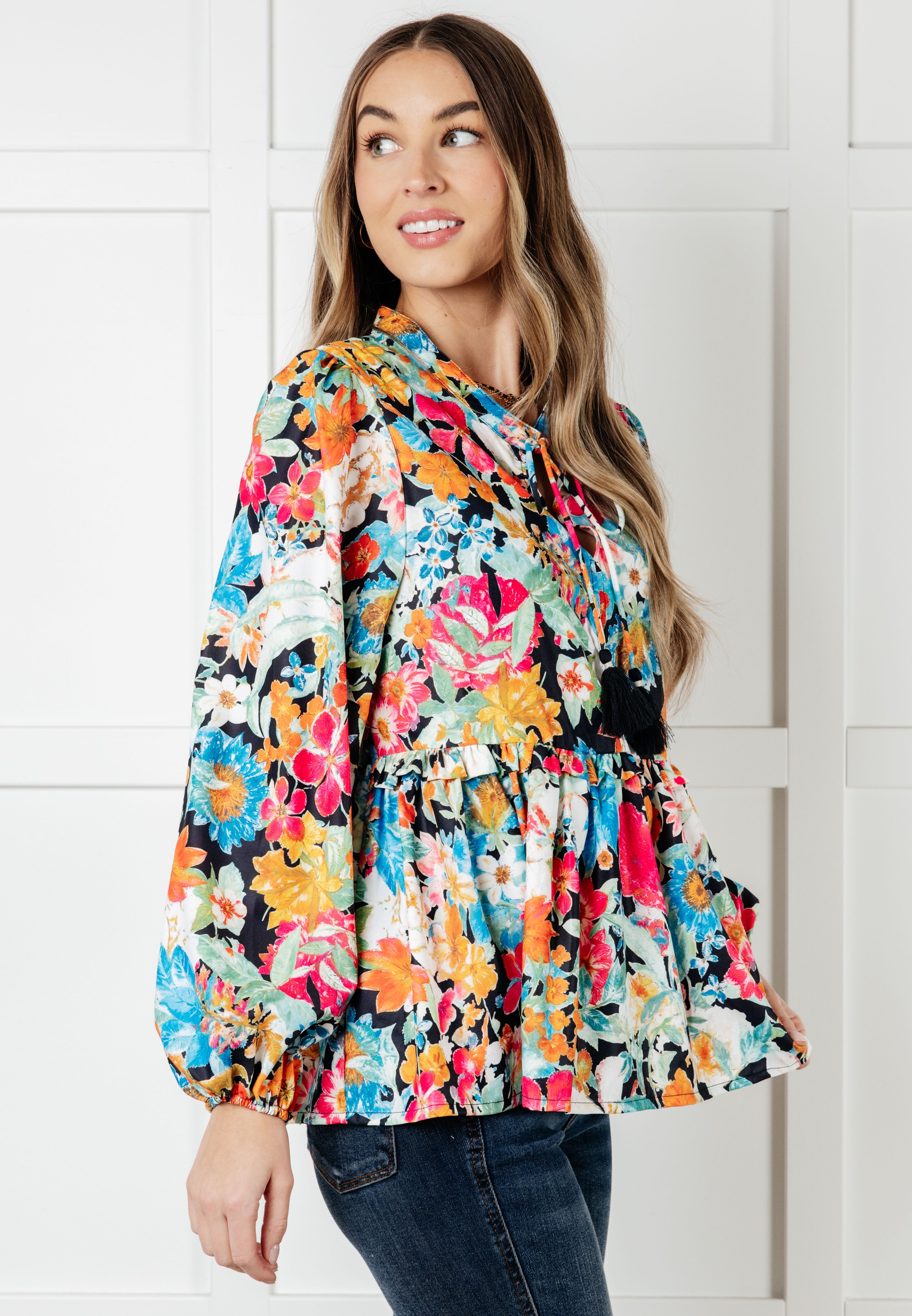 Carry Me Away Floral Peplum Blouse