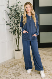 Certified Chiller Contrast Stripe Hoodie in Navy