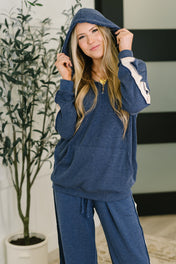 Certified Chiller Contrast Stripe Hoodie in Navy