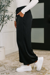City Ease Wide Leg Bottoms in Black