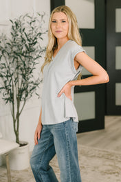 Classic Timeless V-Neck Tee in Pearl Grey