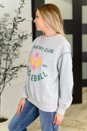 Country Club Pickle Ball Graphic Sweatshirt