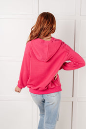Crosswalk Textured Hoodie in Rose