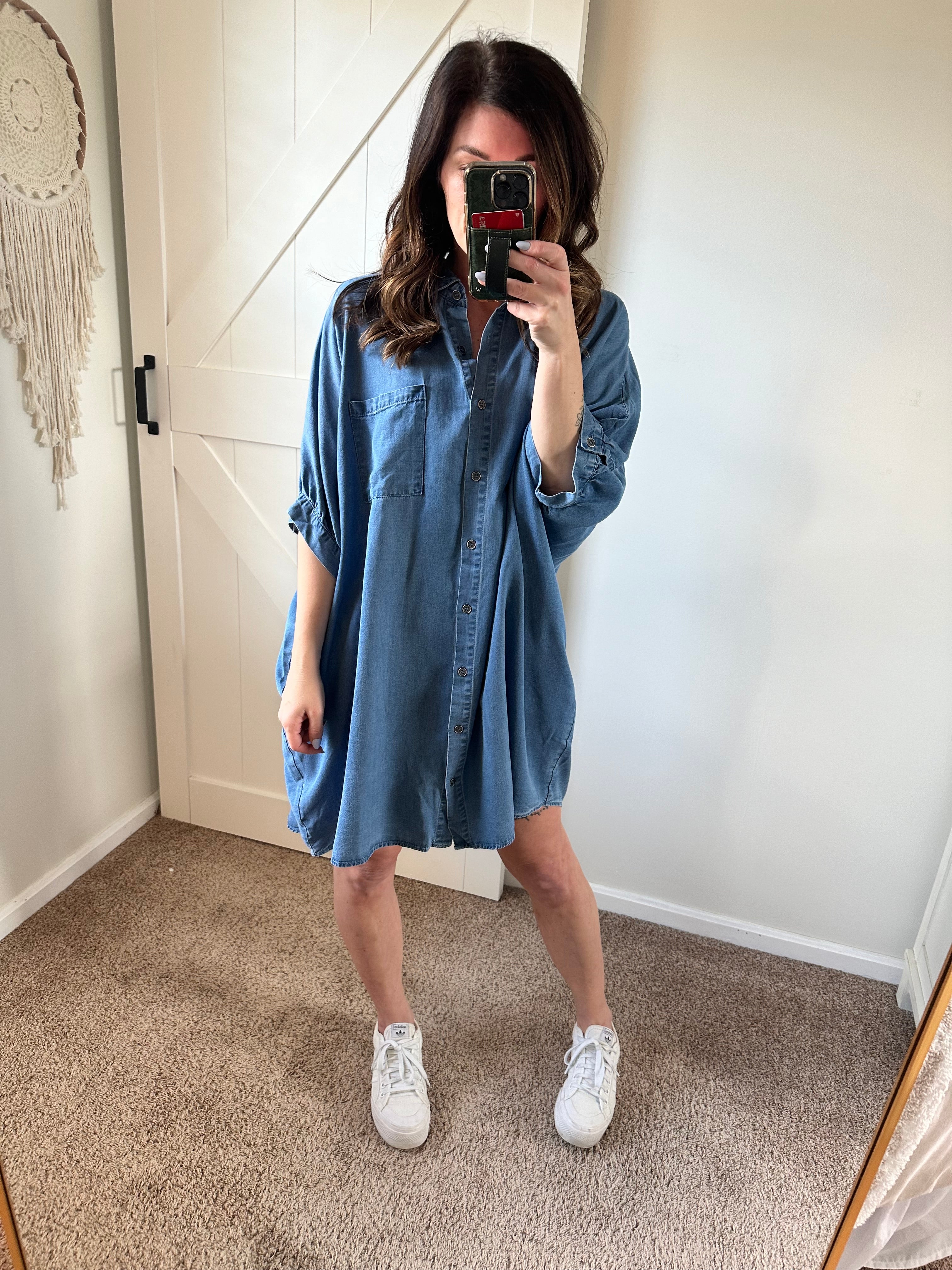 As You Wish Chambray Dress - Denim Blue