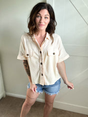 Peachy Keen Button-Up Top PREORDER