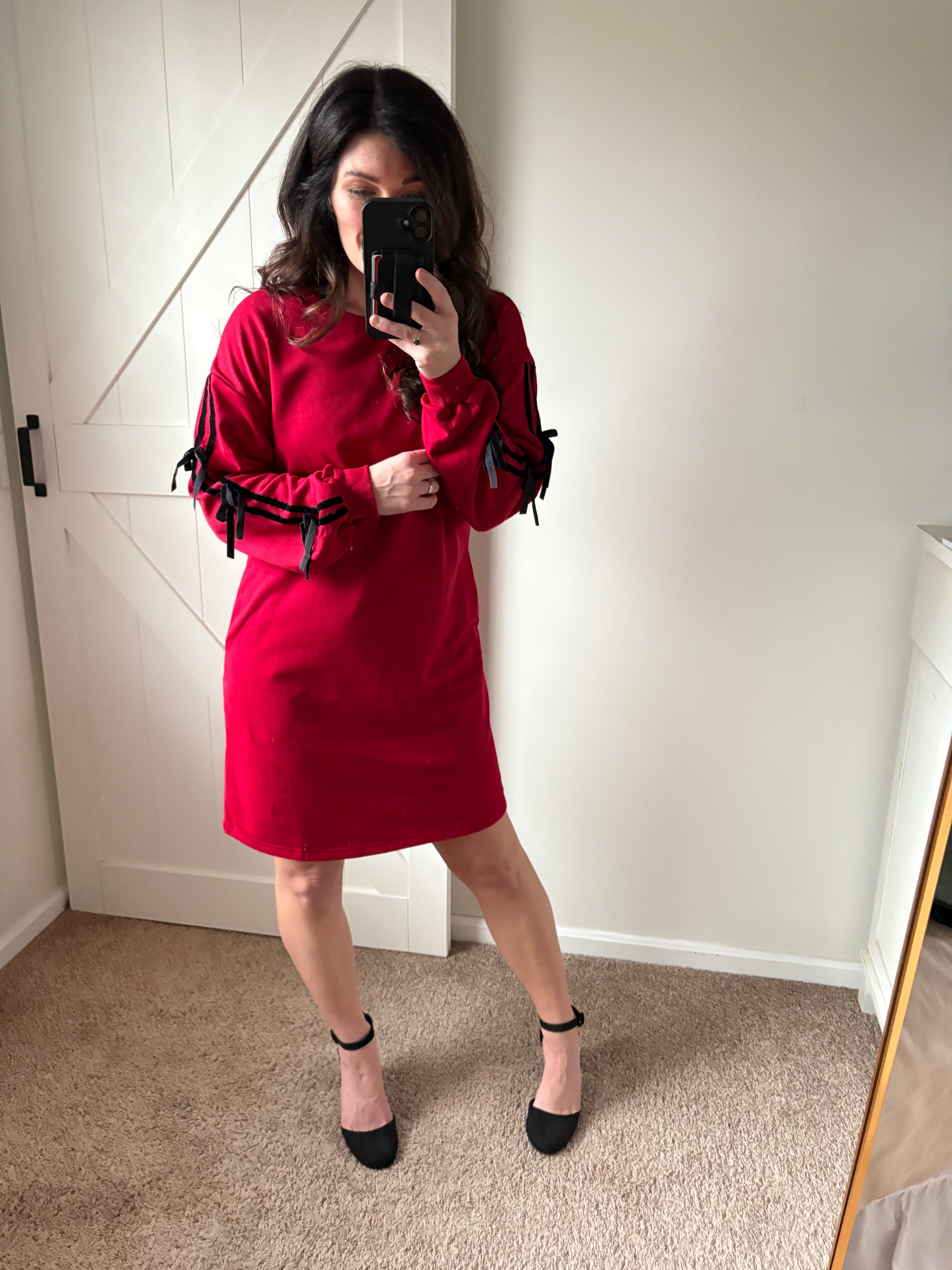 Velvet Ribbon Sweatshirt Dress PREORDER