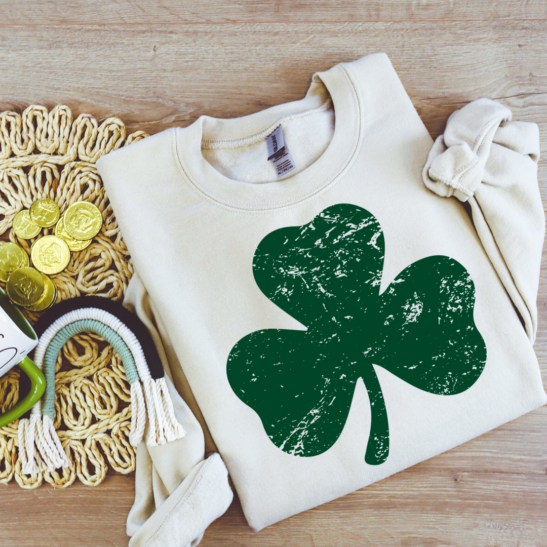 Distressed Clover Tee/Crewneck Sweatshirt