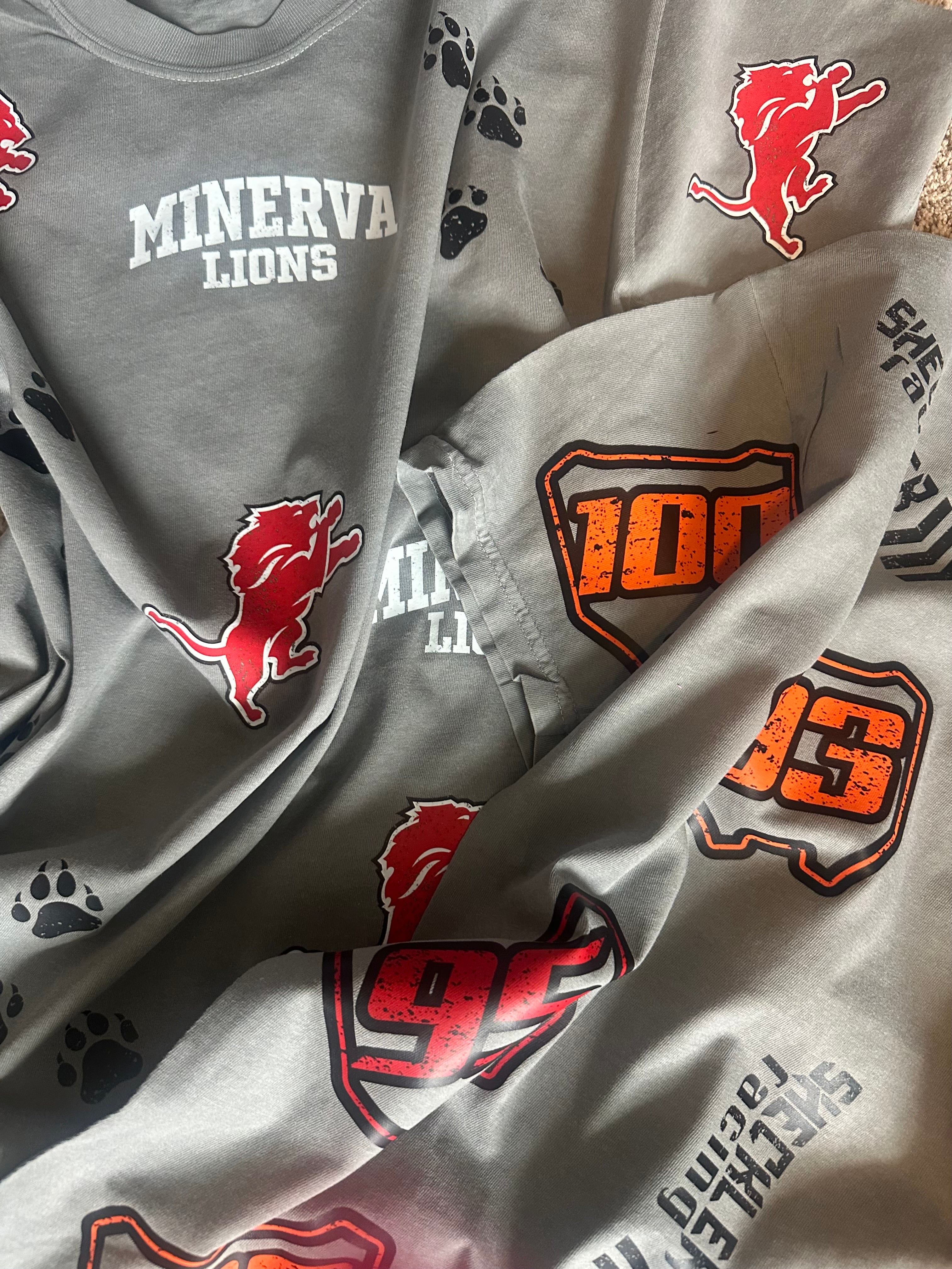 Custom Distressed All Over Graphic - Your School, Your Mascot