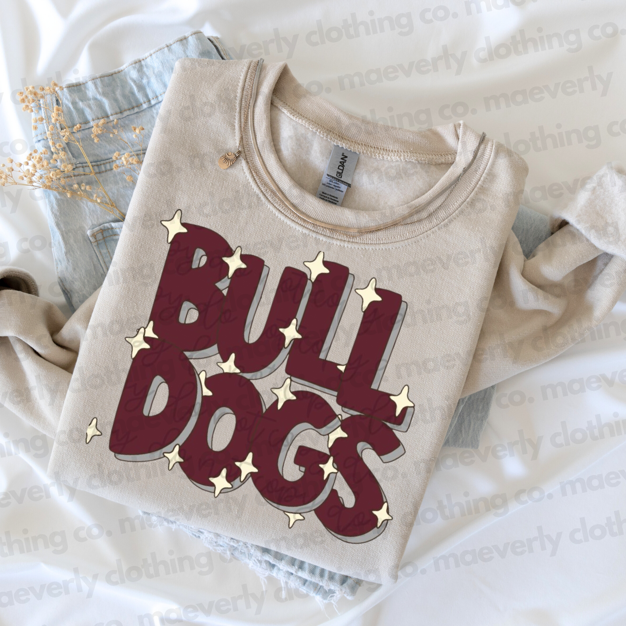 Faux Sparkling Bulldogs School Spirit Tee/Sweatshirt